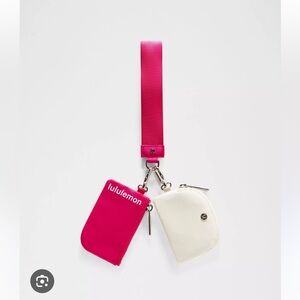 Lululemon Dual Pouch Wristlet Pink/White